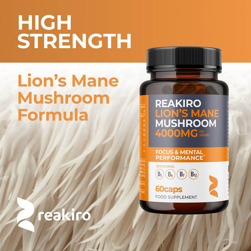 Lion's Mane Mushroom Capsules 4000mg 60pcs - Focus & Mental Performance