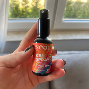 Sool Broad Spectrum Cbd Oil Spray Peppermint 6000 mg in use